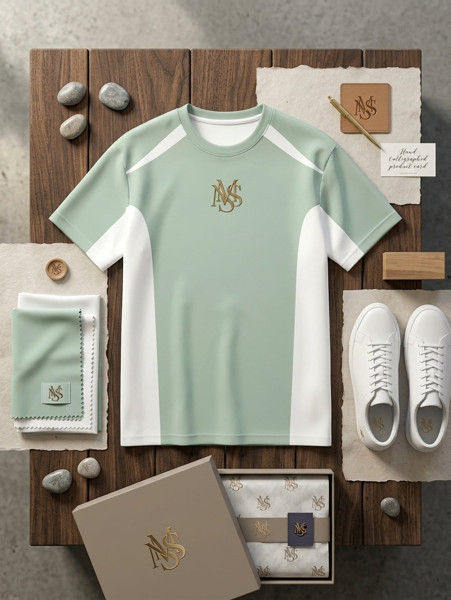MS IN.STYLE Women’s Mint Green Contrast T-Shirt – Relaxed Fit Sporty Streetwear Tee