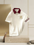MS IN.STYLE Women’s Ivory & Burgundy Polo Shirt – Premium Contrast Collar & Sleeve Detail